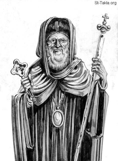 St-Takla.org Image: His Holiness Pope Khail I (Mikhail), Coptic Pope 46, The Patriarch, 2011, used with permission - by Mina Anton صورة في موقع الأنبا تكلا: قداسة البابا المعظم الأنبا خائيل الأول (ميخائيل الأول)، بابا الإسكندرية وبطريرك الكرازة المرقسية 46، 2011، موضوعة بإذن - رسم الفنان مينا أنطون