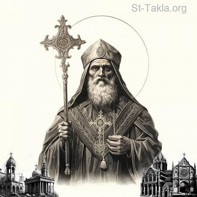 St-Takla.org Image: His Holiness Pope Timothy I, Coptic Orthodox Pope #22 - He cared for building churches in Alexandria - AI art, idea and edit by Michael Ghaly for St-Takla.org, October 2023. صورة في موقع الأنبا تكلا: قداسة البابا تيموثاوس الكبير البطريرك الثاني والعشرون من بطاركة الكرازة المرقسية: 22، وقد اهتم ببناء الكنائس في الإسكندرية. - فن بالذكاء الاصطناعي، فكرة وتعديل مايكل غالي لموقع الأنبا تكلاهيمانوت، أكتوبر 2023 م.