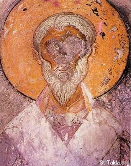 St-Takla.org Image: Icon of the Saint Pope Alexander of Alexandria in Veljusa Monastery, Macedonia - XI - XIV c. صورة في موقع الأنبا تكلا: أيقونة قداسة البابا المعظم الأنبا أليكسندروس بابا الإسكندرية التاسع عشر - الأيقونة ترجع إلى ما بين القرنين 11-14، وموجودة في دير فيلجوسا، مقدونية