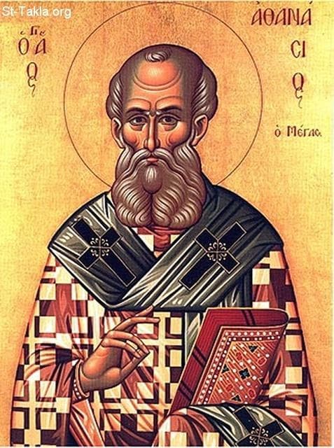 St-Takla.org Image: Greek icon of Pope Saint Athanasius of Alexandria. صورة في موقع الأنبا تكلا: القديس أثناسيوس السكندري، البابا المصري، أيقونة يونانية.